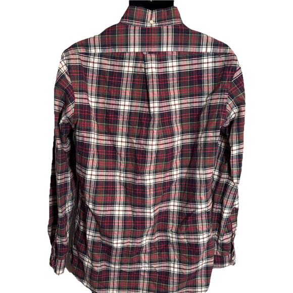 Ralph Lauren Polo Red White Green Blue Windowpane Plaid Medium Long Sleeve Shirt - Picture 6 of 16